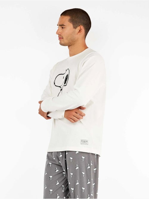 Pijama largo de hombre de Snoopy en tejido punto con algod?n - Kiabi