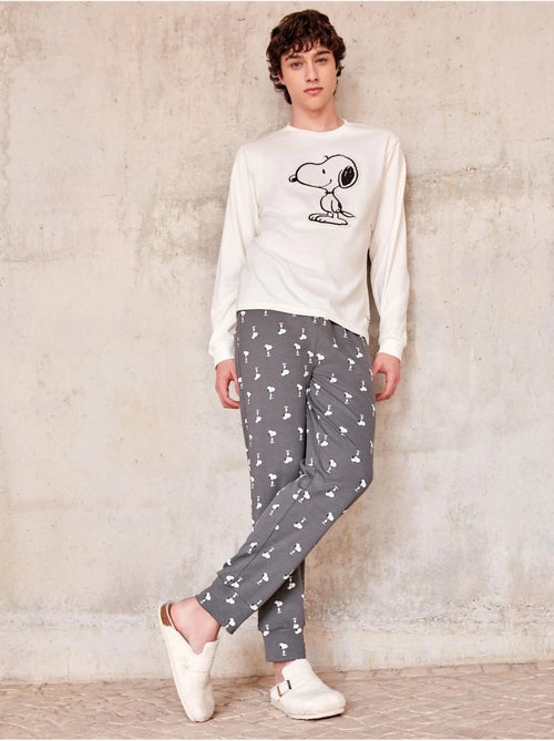 Pijama largo de hombre de Snoopy en tejido punto con algod?n - Kiabi