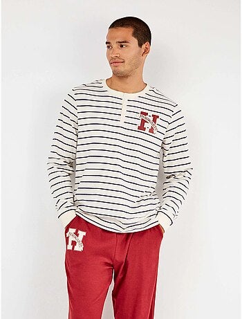 Pijama largo de hombre harry potter con rayas con algodón