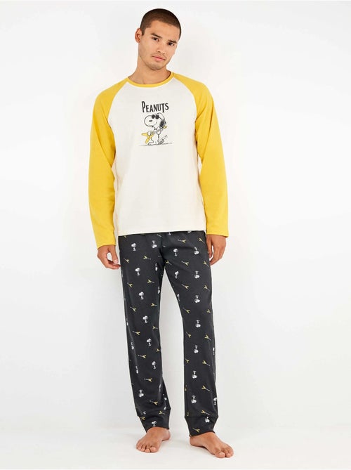 Pijama largo de hombre Snoopy en punto de algod?n - Kiabi Pijama largo de hombre Snoopy en punto de algod?n - Kiabi