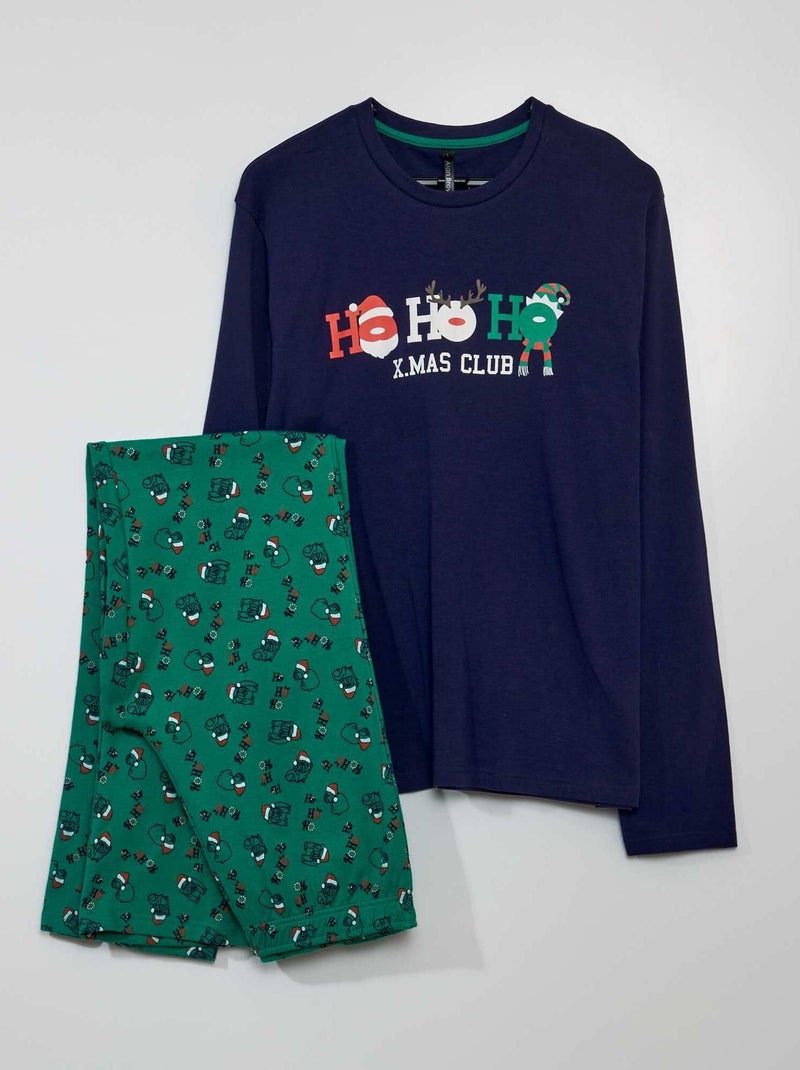 Pijama largo de Navidad - 2 piezas NEGRO - Kiabi