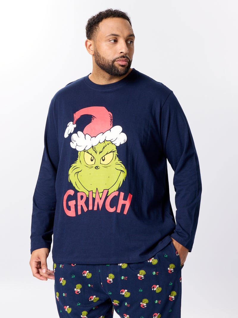 Pijama largo de Navidad - estampado "Grinch" - 2 piezas Azul - Kiabi