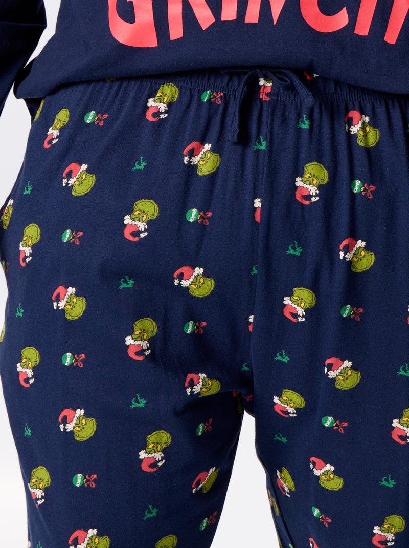 Pijama largo de Navidad - estampado "Grinch" - 2 piezas Azul - Kiabi