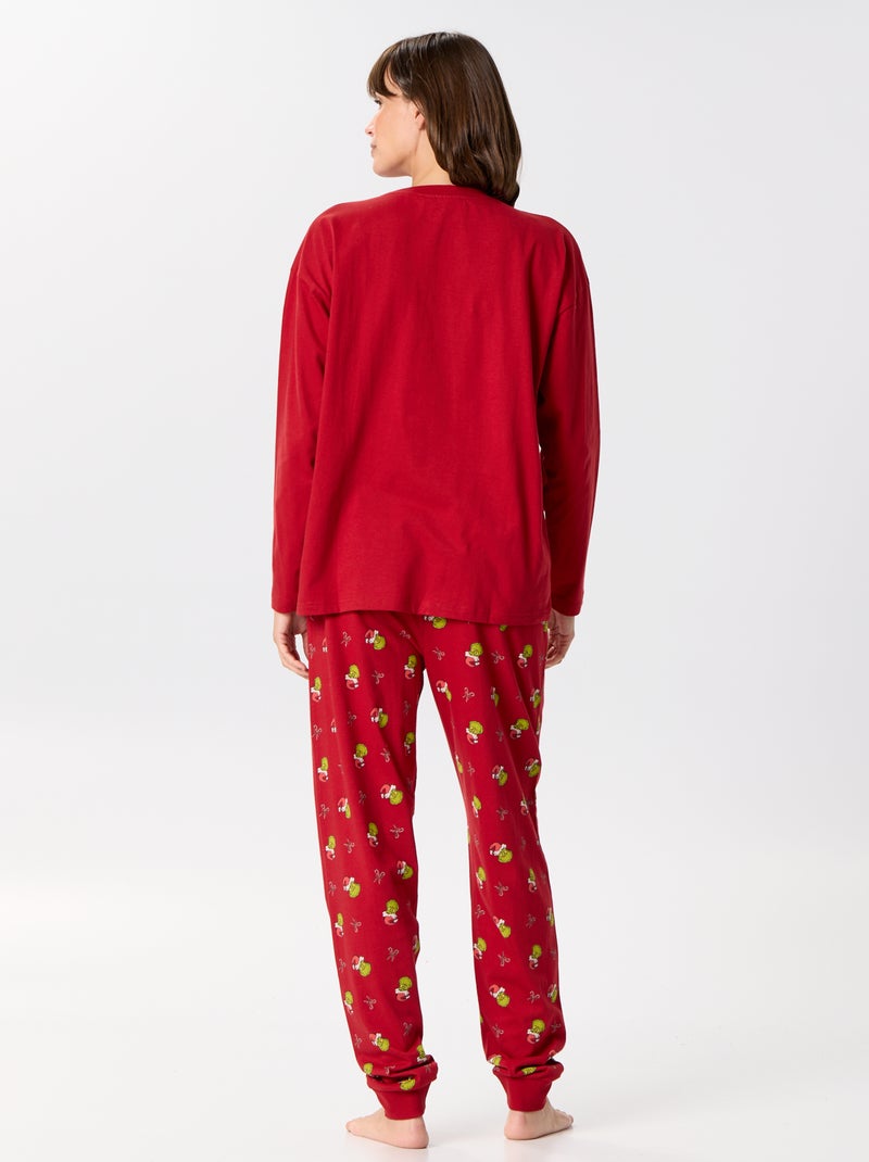 Pijama largo de Navidad "El Grinch" - 2 piezas Rojo - Kiabi