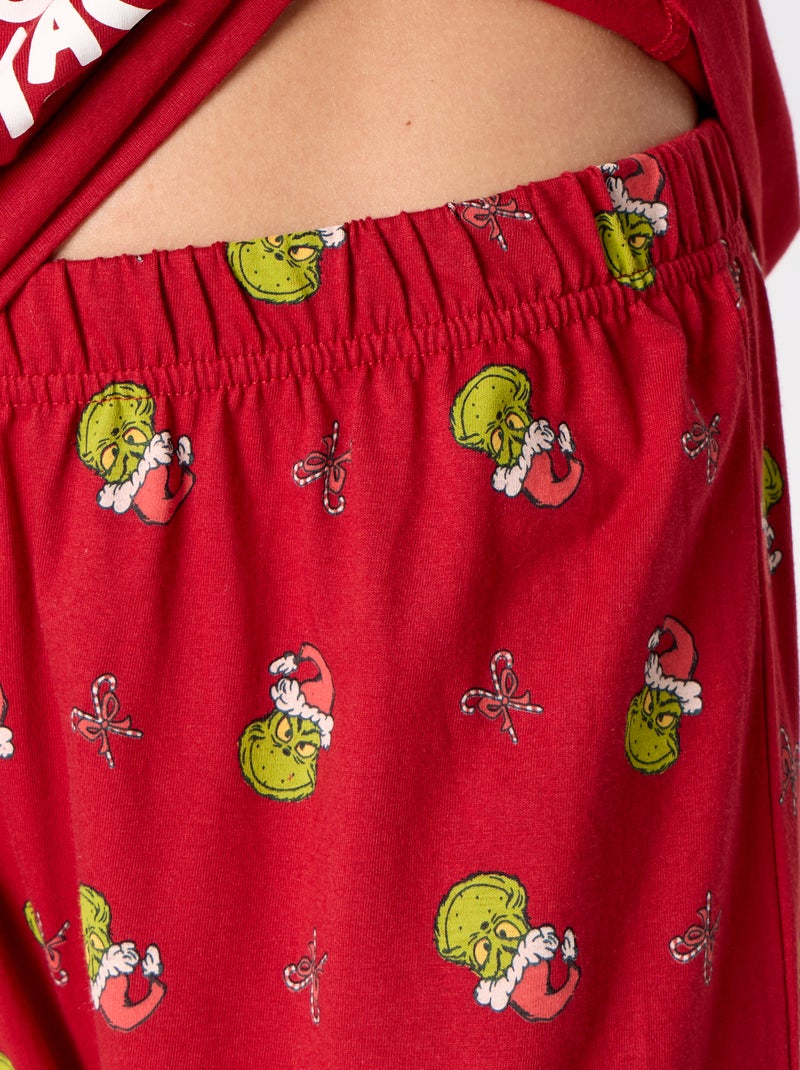 Pijama largo de Navidad "El Grinch" - 2 piezas Rojo - Kiabi