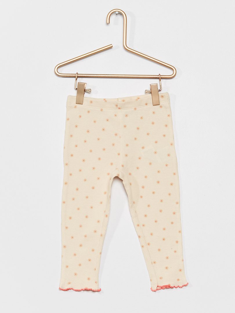 Pijama largo de nido de abeja BLANCO - Kiabi