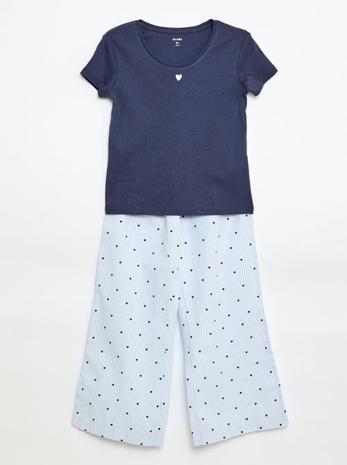 Pijama largo de popelina - 2 piezas - Kiabi Pijama largo de popelina - 2 piezas - Kiabi