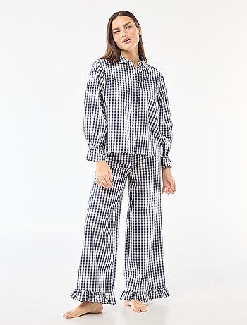 Pijama largo de popelina - 2 piezas