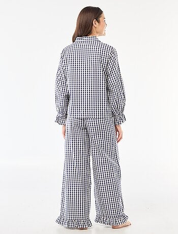 Pijama largo de popelina - 2 piezas