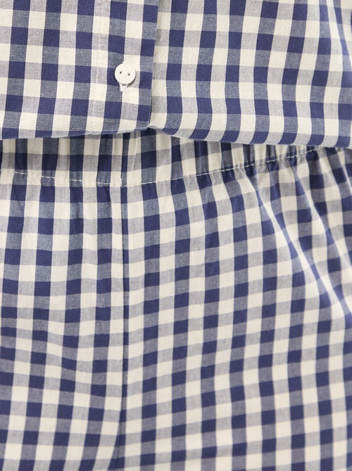 Pijama largo de popelina - 2 piezas - Kiabi