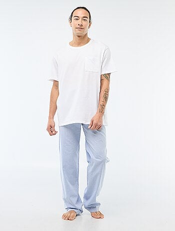 Pijama largo de popelina - 2 piezas