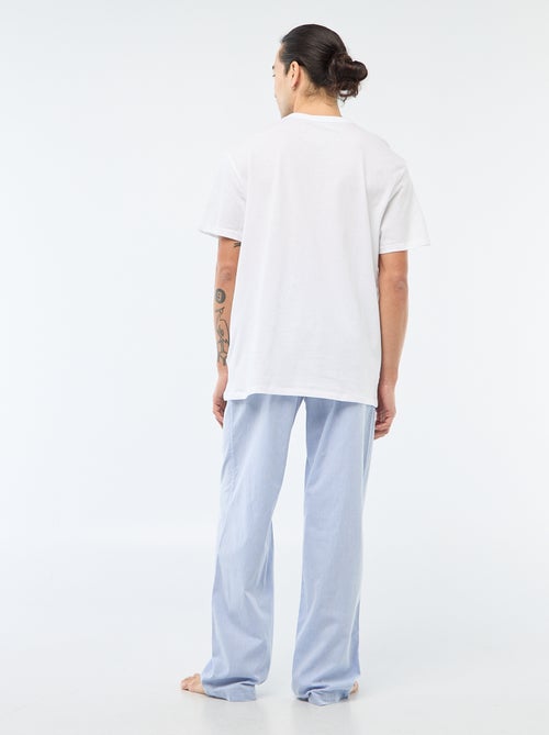 Pijama largo de popelina - 2 piezas - Kiabi