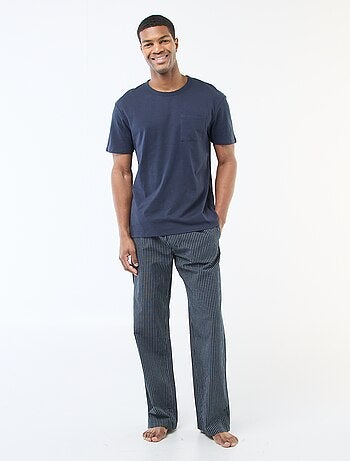 Pijama largo de popelina - 2 piezas