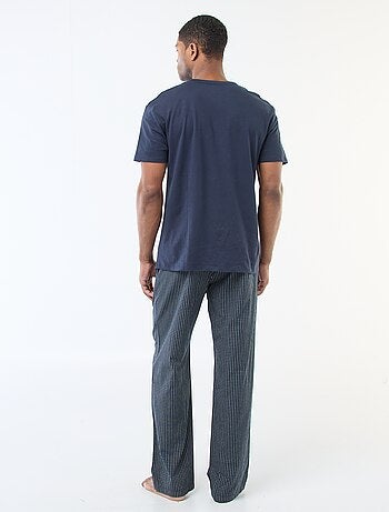 Pijama largo de popelina - 2 piezas