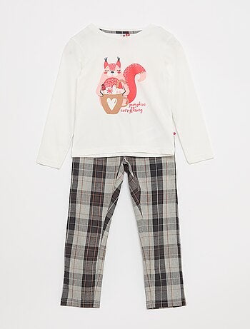 Pijama largo de popelina - 2 piezas