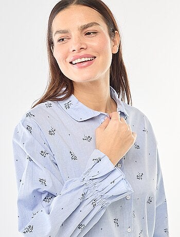 Pijama largo de popelina - 2 piezas