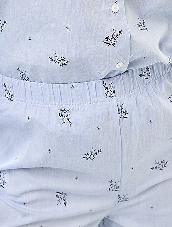 Pijama largo de popelina - 2 piezas