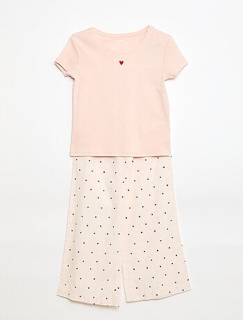 Pijama largo de popelina - 2 piezas