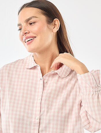 Pijama largo de popelina - 2 piezas