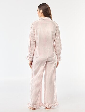 Pijama largo de popelina - 2 piezas