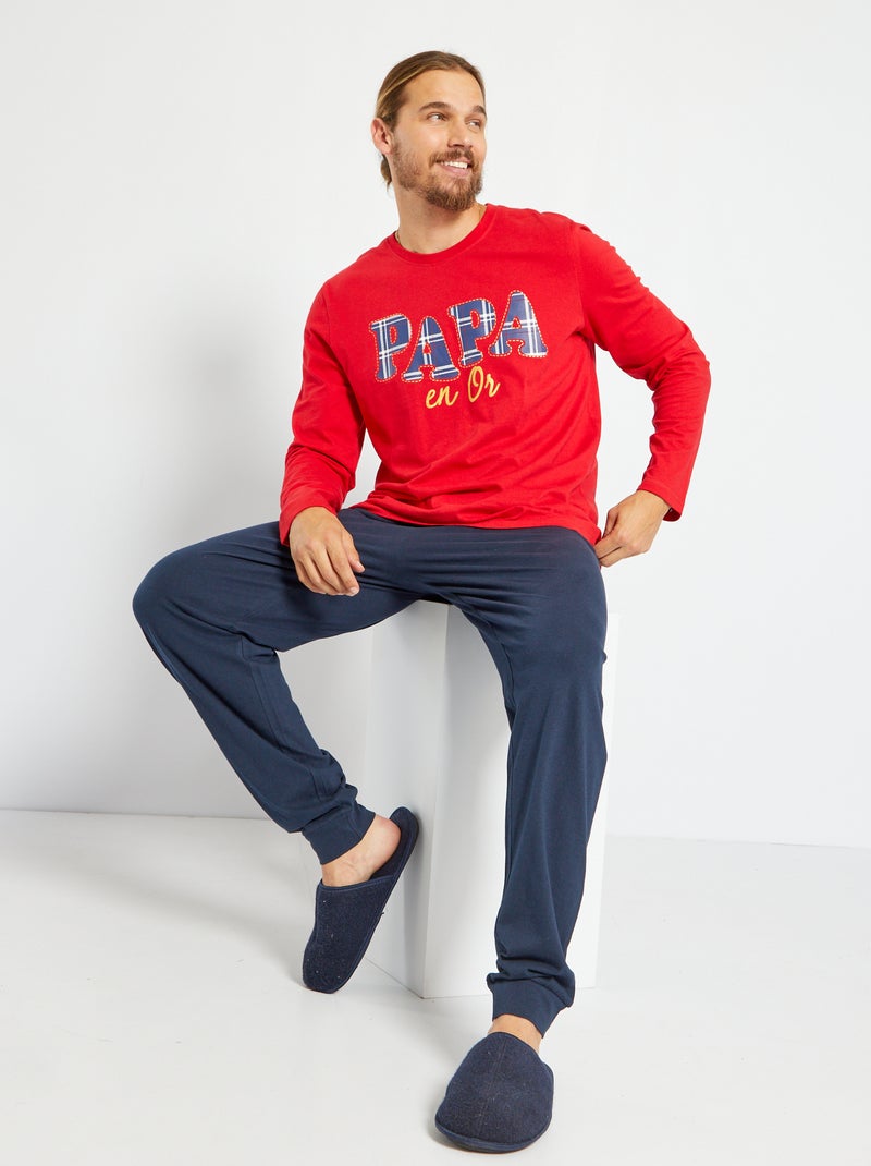 Pijama largo de punto - 2 piezas BEIGE - Kiabi