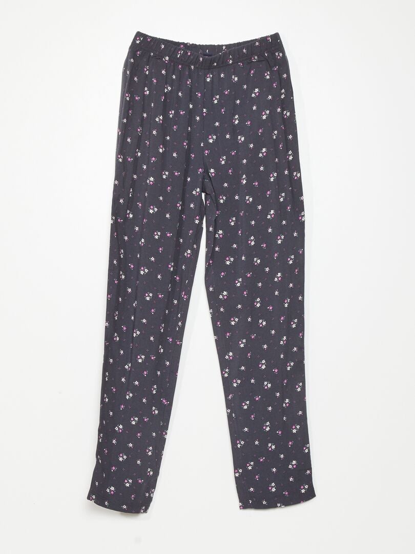 Pijama largo de punto - 2 piezas NEGRO - Kiabi