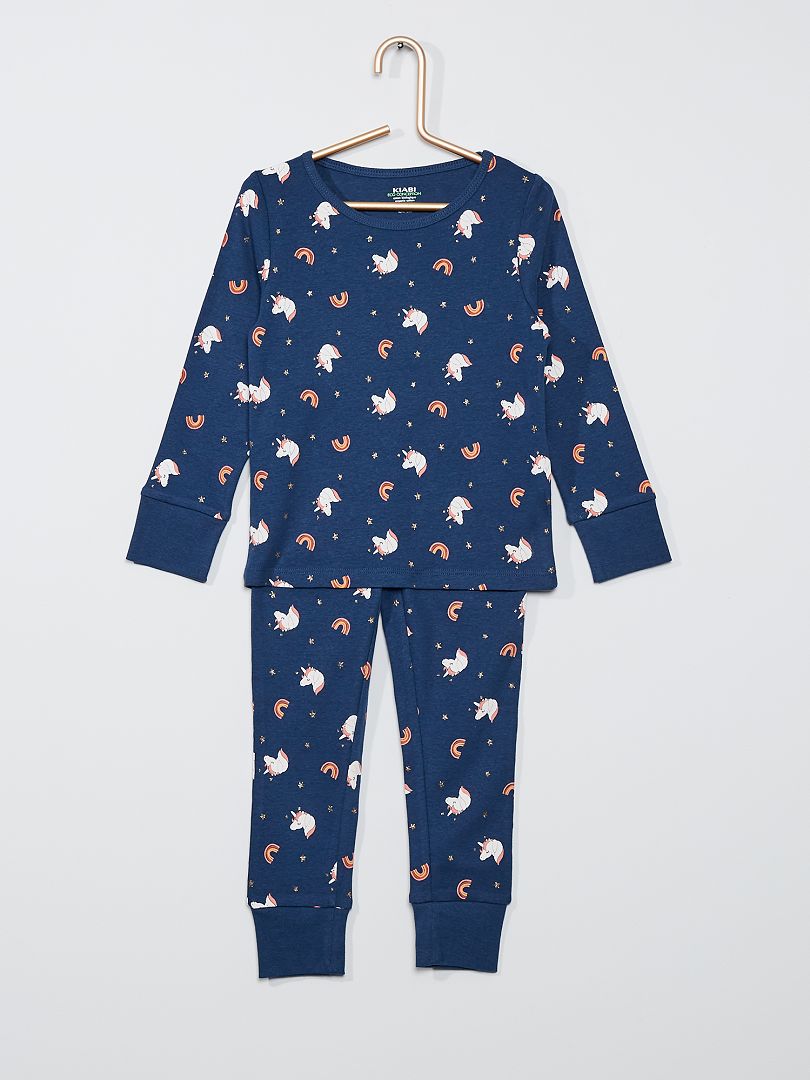 Pijama largo de punto AZUL - Kiabi