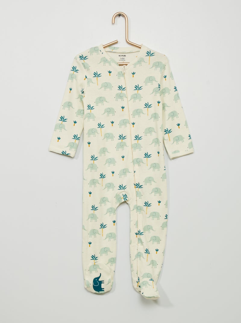Pijama largo de punto BLANCO - Kiabi