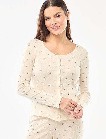 Pijama largo de punto calado - 2 piezas