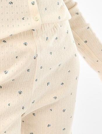 Pijama largo de punto calado - 2 piezas