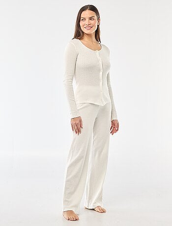 Pijama largo de punto calado - 2 piezas