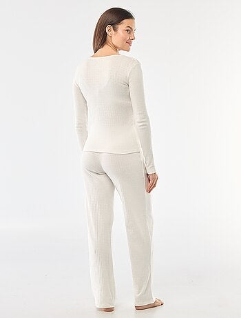 Pijama largo de punto calado - 2 piezas