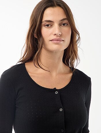 Pijama largo de punto calado - 2 piezas