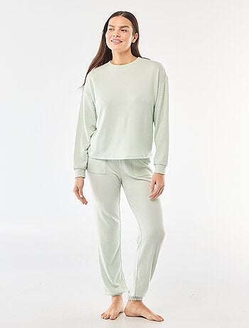 Pijama largo de punto cálido - 2 piezas