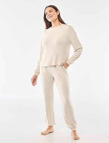 Pijama largo de punto cálido - 2 piezas