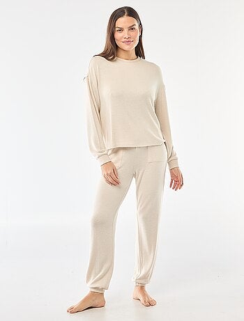 Pijama largo de punto cálido - 2 piezas