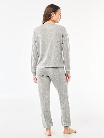 Pijama largo de punto cálido - 2 piezas