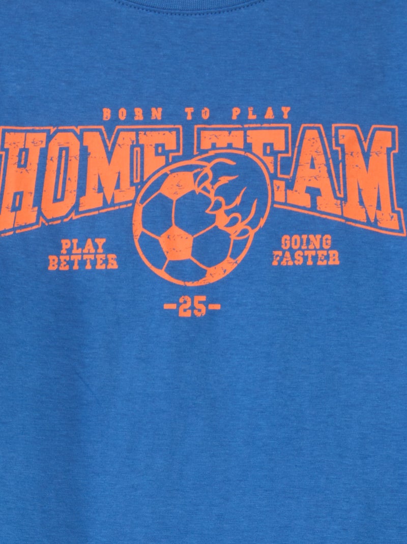 Pijama largo de punto con estampado - 2 piezas AZUL - Kiabi