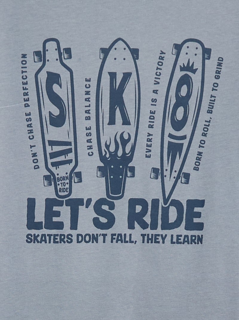 Pijama largo de punto con estampado - 2 piezas Azul - Kiabi