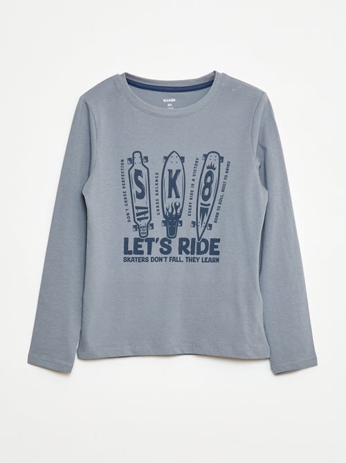 Pijama largo de punto con estampado - 2 piezas - Kiabi