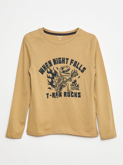 Pijama largo de punto con estampado - 2 piezas - Kiabi