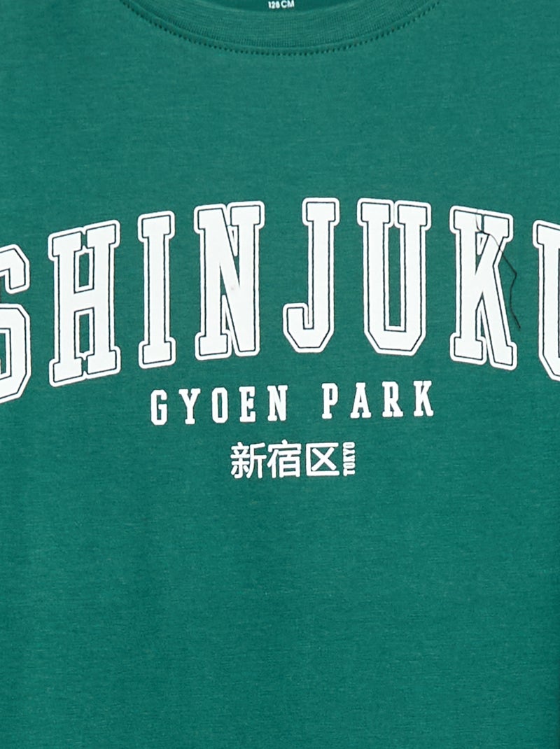 Pijama largo de punto con estampado - 2 piezas Verde - Kiabi