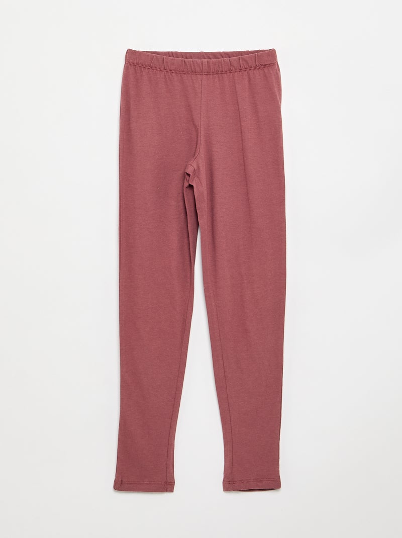 Pijama largo de punto de algodón - 2 piezas Rosa - Kiabi