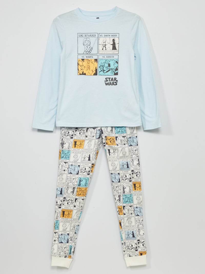 Pijama largo de punto 'Star Wars' - 2 piezas BLANCO - Kiabi