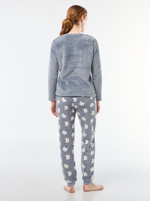Pijama largo de punto suave - 2 piezas - Kiabi
