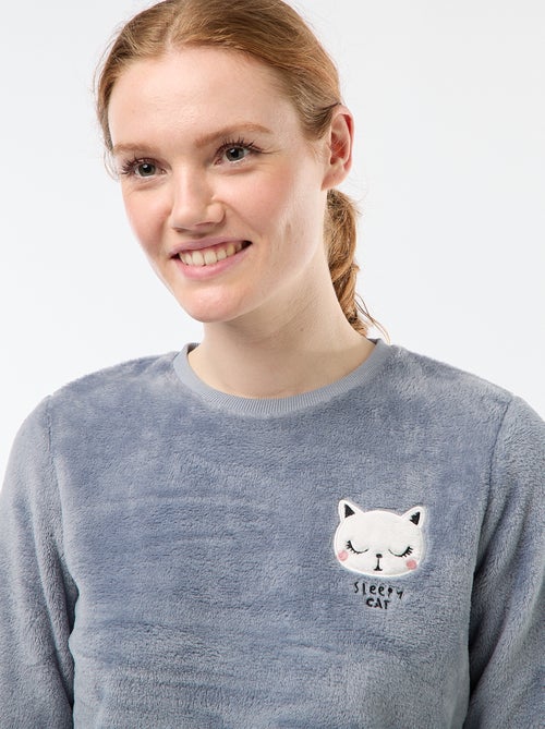 Pijama largo de punto suave - 2 piezas - Kiabi