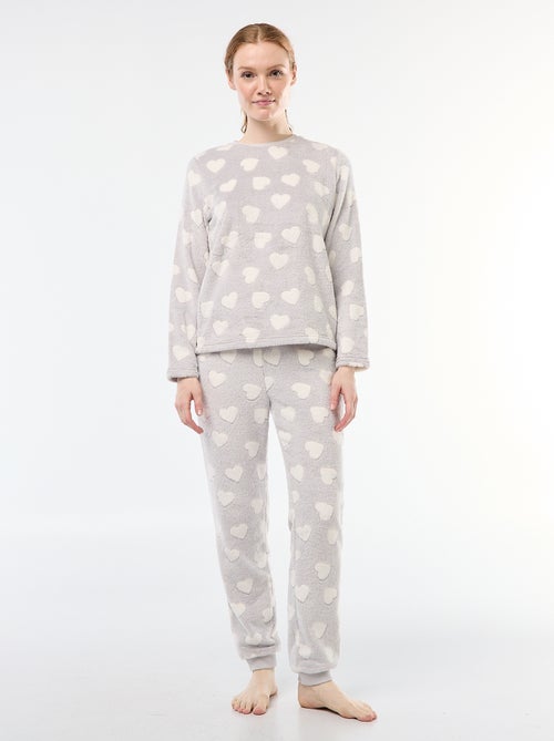 Pijama largo de punto suave - 2 piezas - Kiabi