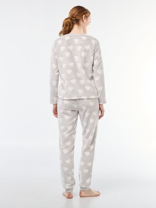 Pijama largo de punto suave - 2 piezas - Kiabi