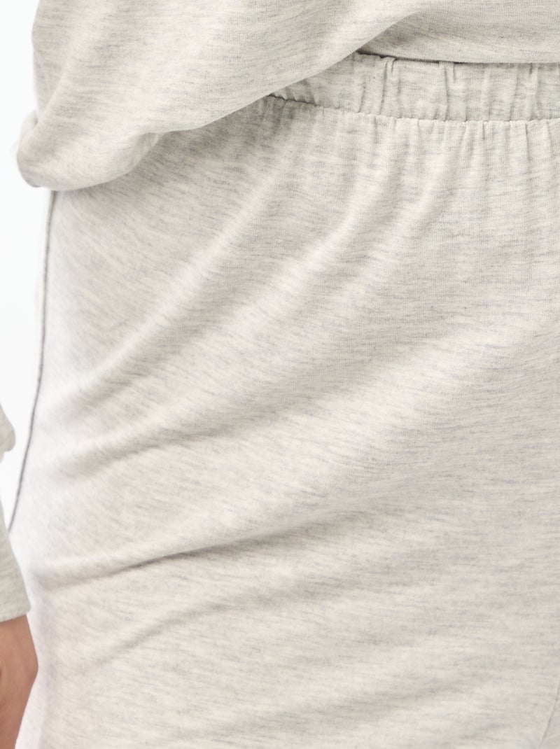 Pijama largo de punto suave elástico - 2 piezas Gris - Kiabi