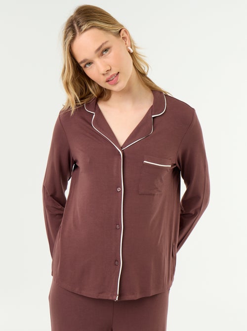 Pijama largo de punto suave elástico - 2 piezas - Kiabi
